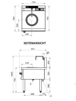 10732004 (23) K Induktions Wok 1 Brenner Wand-Modell 5kW